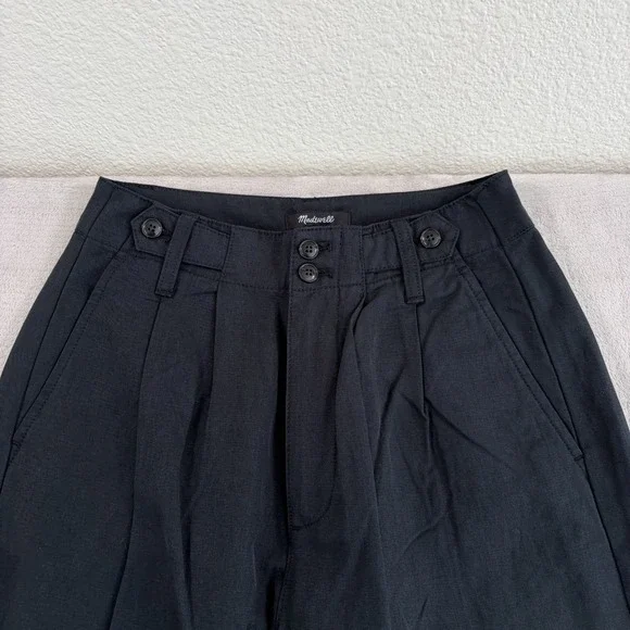 Madewell The Harlow Wide-Leg Trouser Pants in Black Women 00 NWOT $118 - Picture 3 of 12